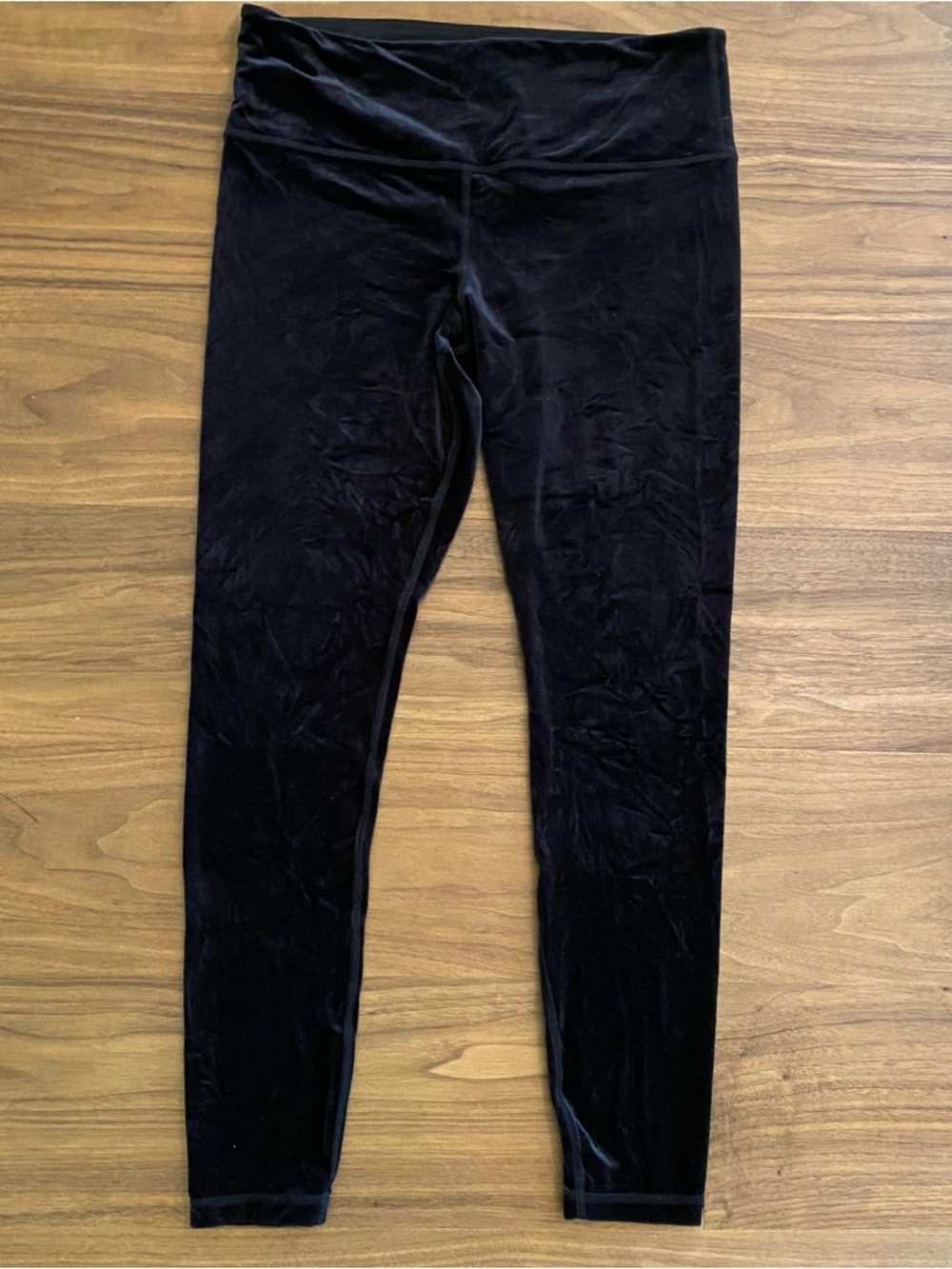Athleta Elation Velvet Leggings Black High Rise Size Large